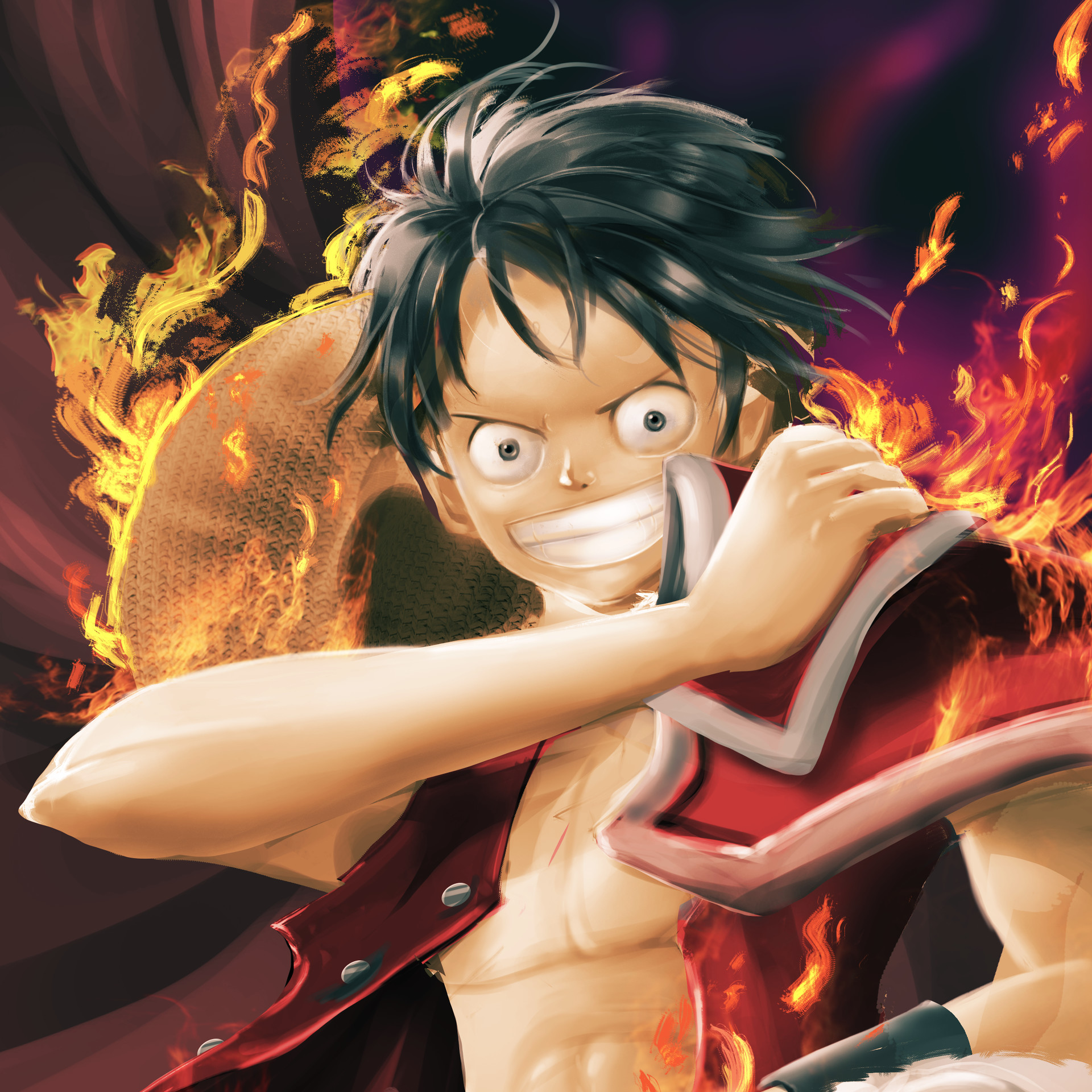 Hình ảnh Luffy bốc lửa cực đẹp